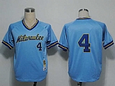 Milwaukee Brewers #4 Paul Molitor mitchell and ness Blue Stitched MLB Jersey,baseball caps,new era cap wholesale,wholesale hats